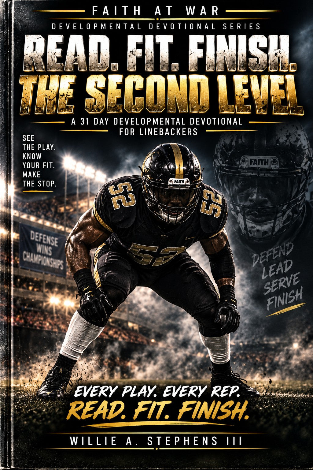 Read. Fit. Finish. The Second Level linebacker developmental devotional cover